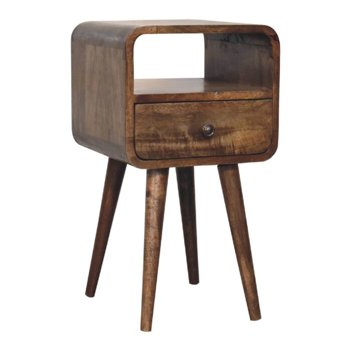Mini Grey Wash Curve Open Bedside - Image 3