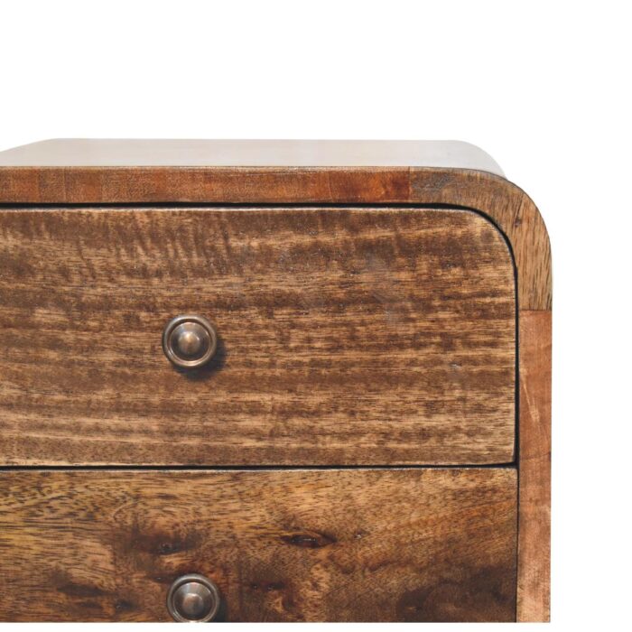 Mini Curved Grey Washed Bedside - Image 4