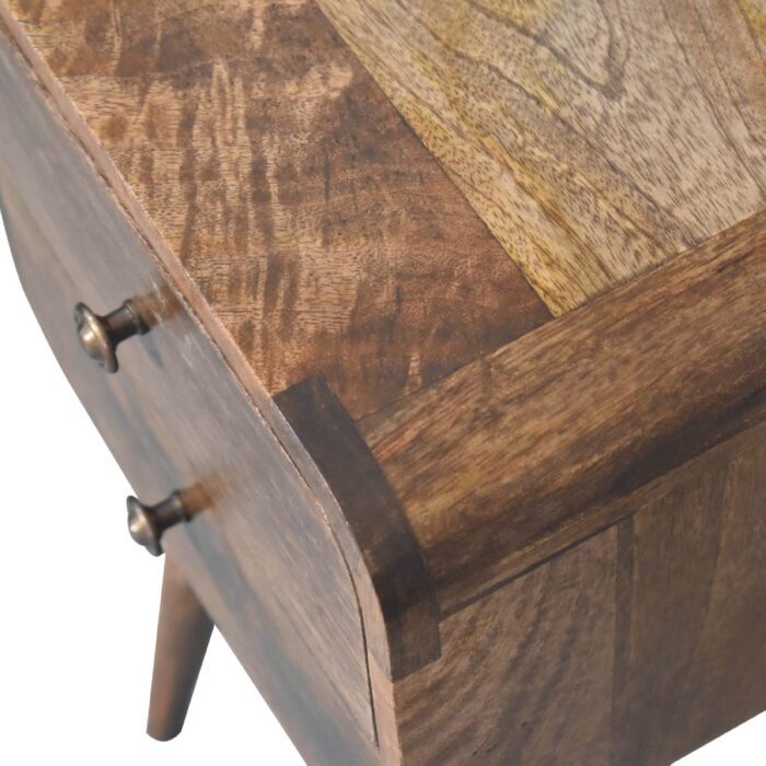 Mini Curved Grey Washed Bedside - Image 5
