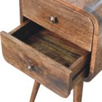 Mini Curved Grey Washed Bedside - Image 6