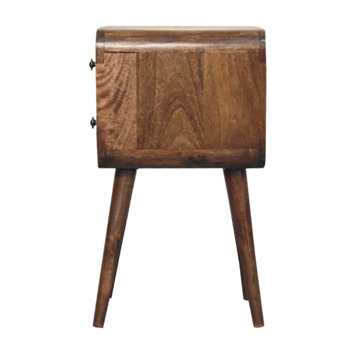 Mini Curved Grey Washed Bedside - Image 8