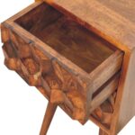 Mini Chestnut Cube 2 Drawer Bedside - Image 5