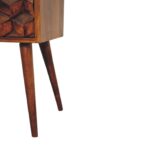 Mini Chestnut Cube 2 Drawer Bedside - Image 6