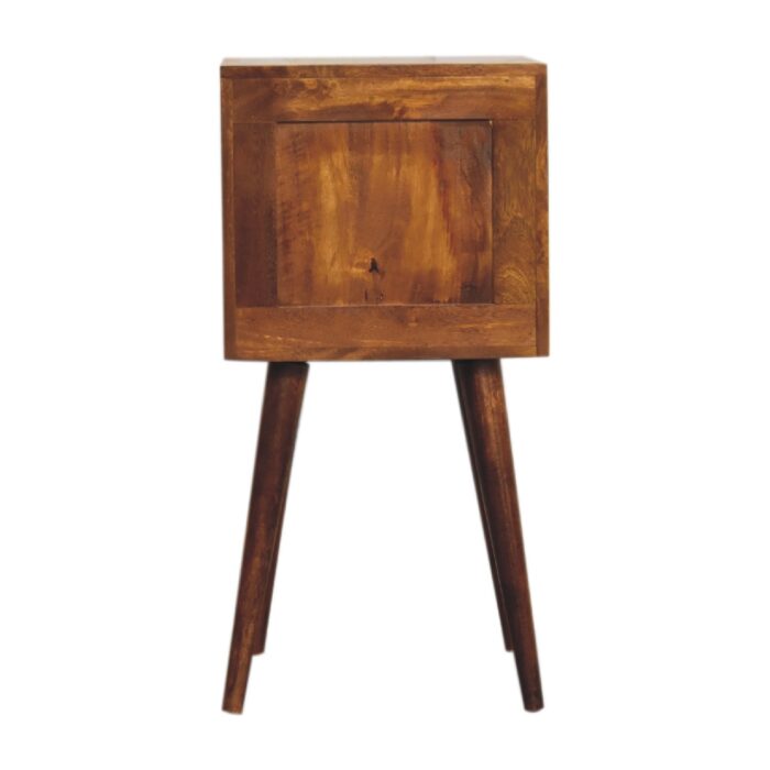 Mini Chestnut Cube 2 Drawer Bedside - Image 8