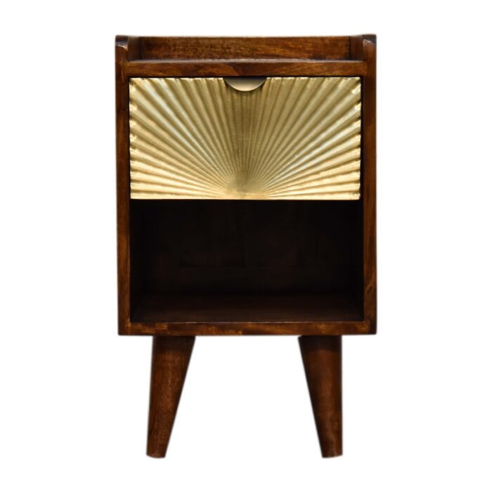 Mini Manila Gold 1 Drawer Bedside - Image 1
