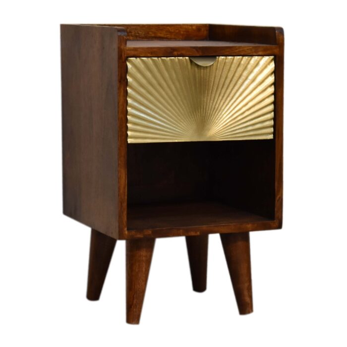 Mini Manila Gold 1 Drawer Bedside - Image 2