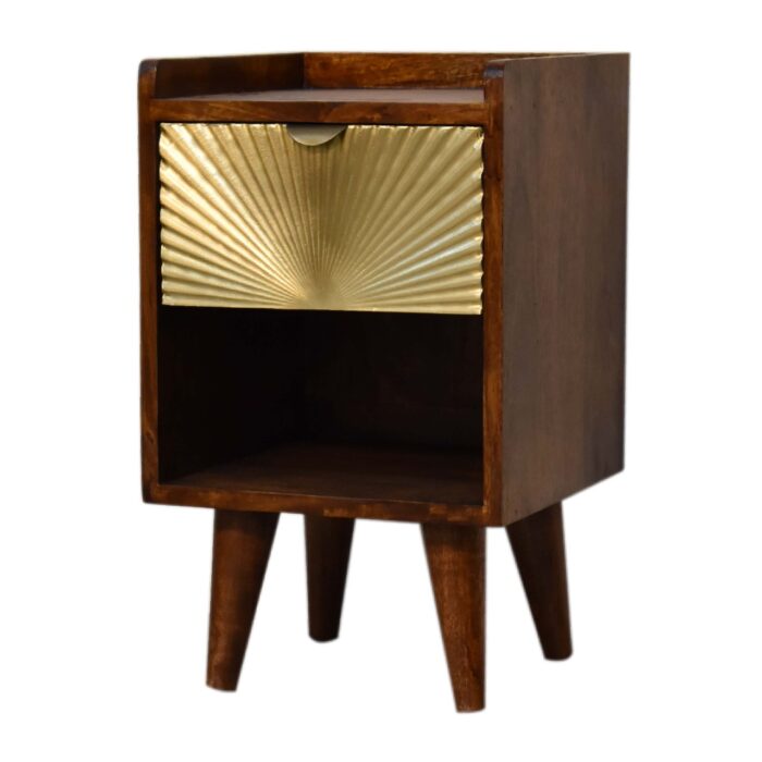 Mini Manila Gold 1 Drawer Bedside - Image 3