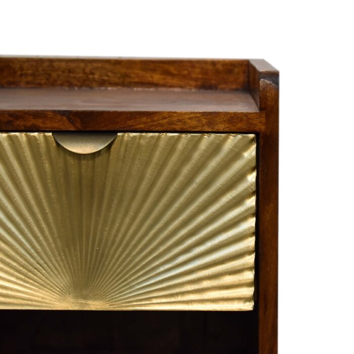 Mini Manila Gold 1 Drawer Bedside - Image 4