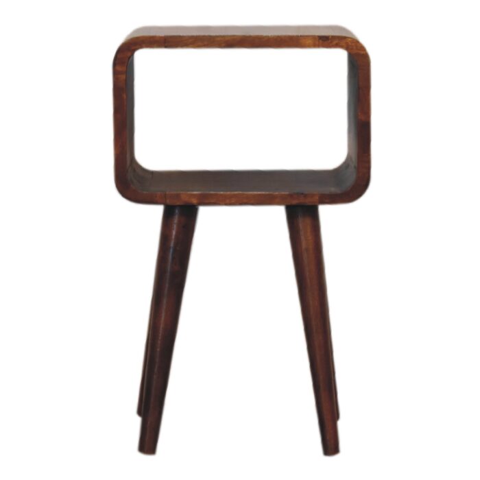Mini Chestnut Curved Open Bedside - Image 1