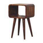 Mini Chestnut Curved Open Bedside - Image 3