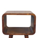 Mini Chestnut Curved Open Bedside - Image 4