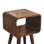 Mini Chestnut Curved Open Bedside - Image 5