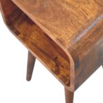 Mini Chestnut Curved Open Bedside - Image 6
