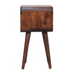Mini Chestnut Curved Open Bedside - Image 7