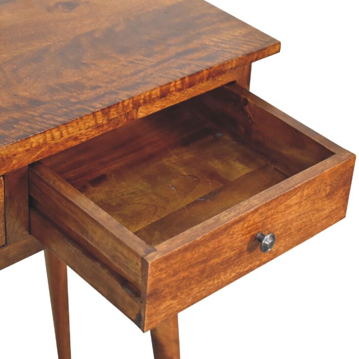 Large 3 Drawer Chestnut Console - Image 6