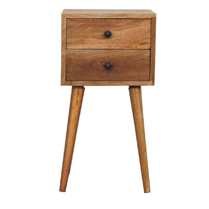 Mini 2 Drawer Oak-ish Bedside - Image 1