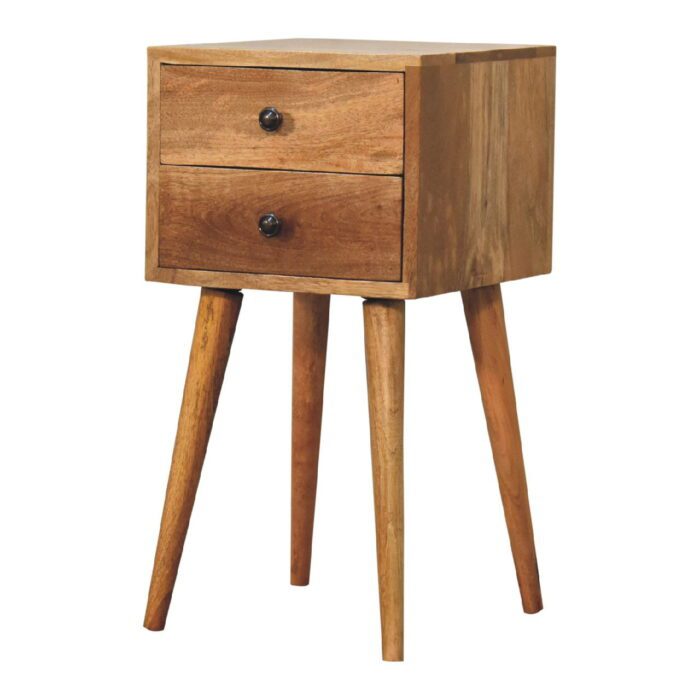Mini 2 Drawer Oak-ish Bedside - Image 2