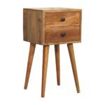 Mini 2 Drawer Oak-ish Bedside - Image 3
