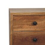 Mini 2 Drawer Oak-ish Bedside - Image 4