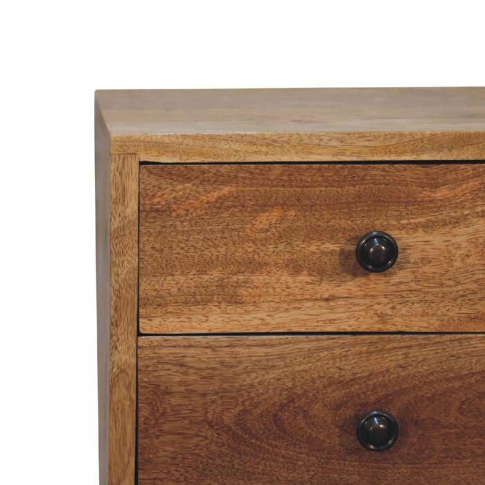 Mini 2 Drawer Oak-ish Bedside - Image 4
