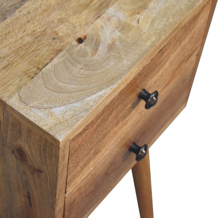 Mini 2 Drawer Oak-ish Bedside - Image 5