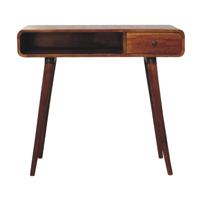 Curved Chestnut Writing Desk - Image 1