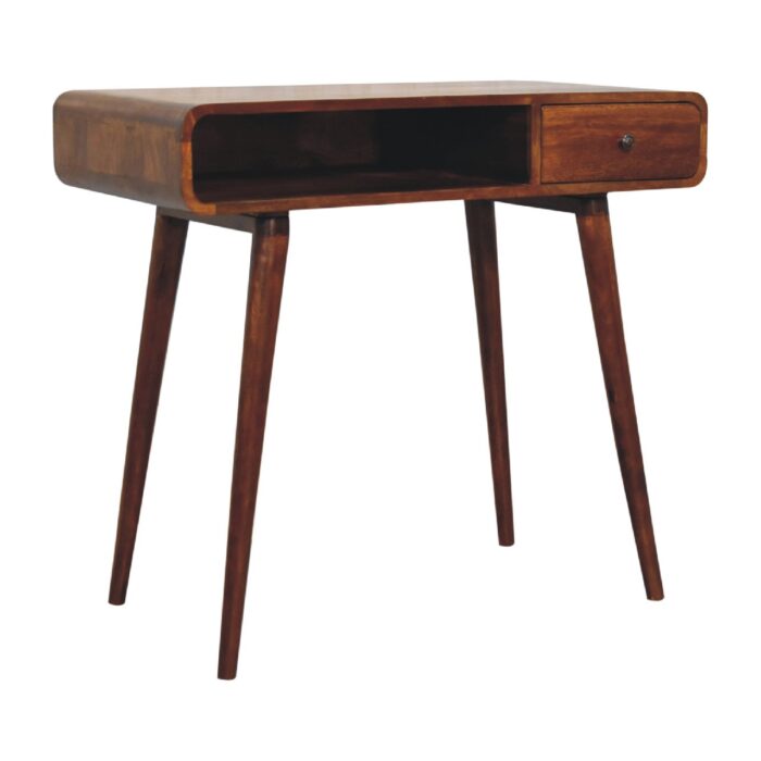 Curved Chestnut Writing Desk - Image 2
