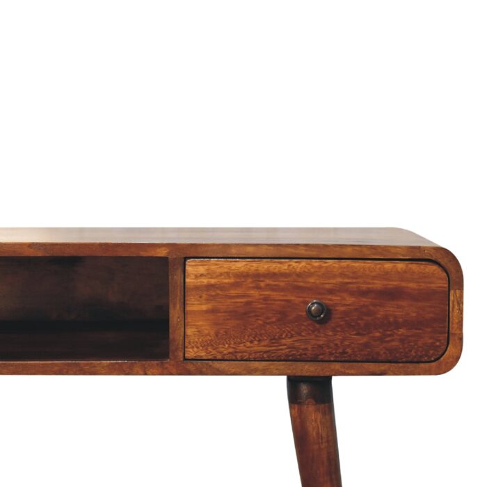Curved Chestnut Writing Desk - Image 4