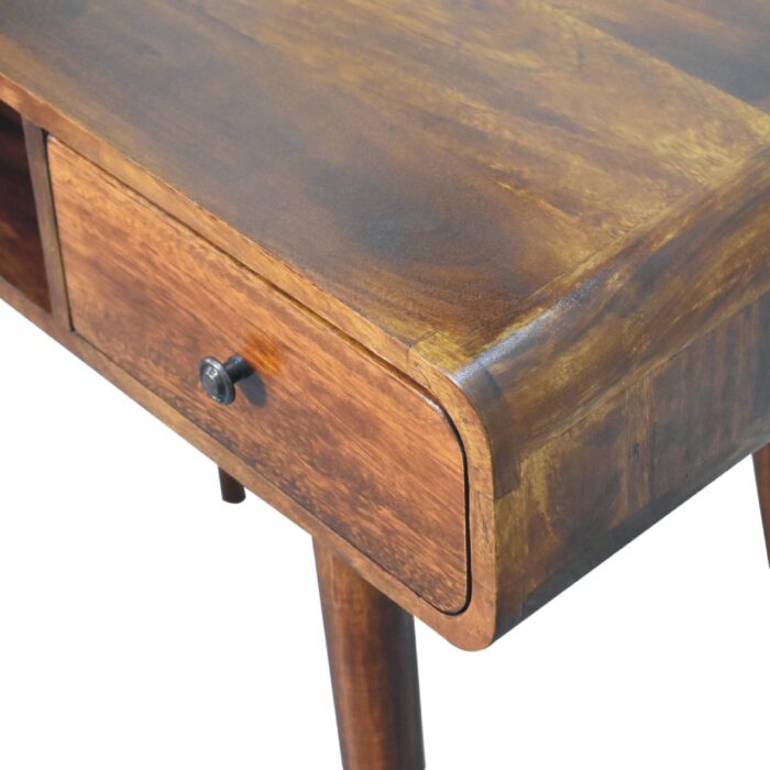 Curved Chestnut Writing Desk - Image 5