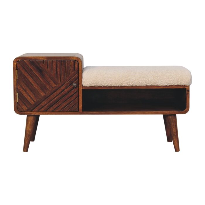 Boucle Carved Chestnut Telephone Table - Image 3