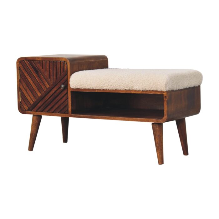 Boucle Carved Chestnut Telephone Table - Image 1