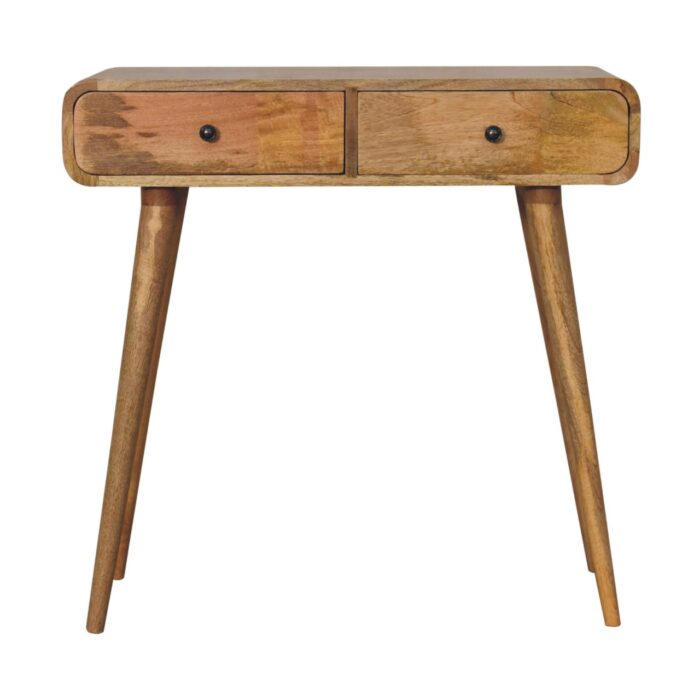 Oak-ish Curved Hallway Table - Image 1