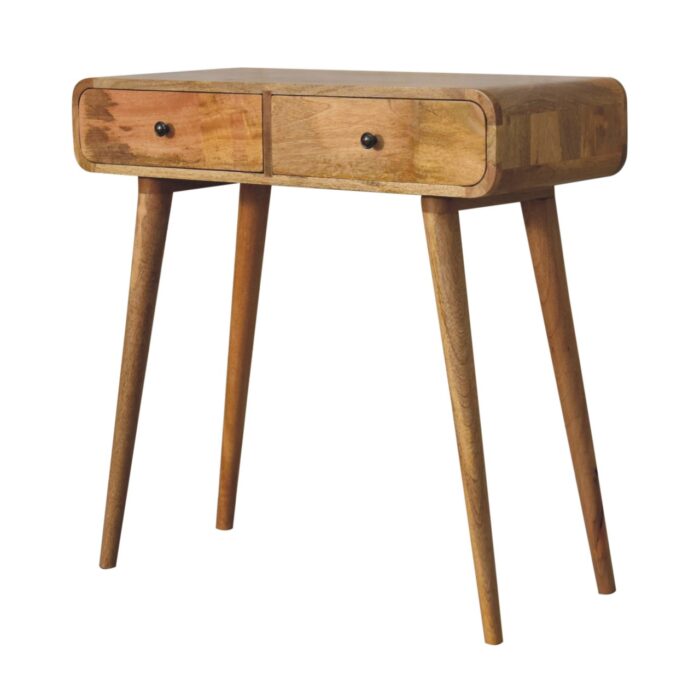Oak-ish Curved Hallway Table - Image 2