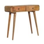 Oak-ish Curved Hallway Table - Image 3