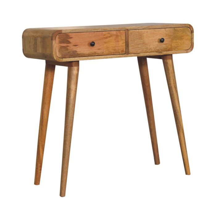 Oak-ish Curved Hallway Table - Image 3