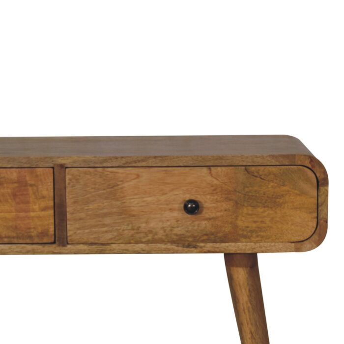 Oak-ish Curved Hallway Table - Image 4