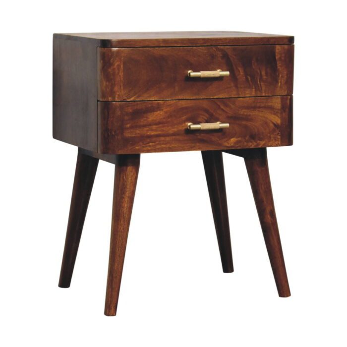 Chestnut T-Bar Nordic Bedside - Image 2