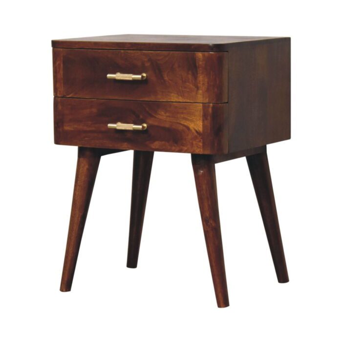 Chestnut T-Bar Nordic Bedside - Image 3