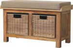Rattan Basket Linen Bench - Image 3