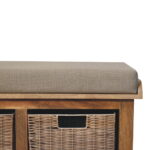 Rattan Basket Linen Bench - Image 4