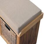 Rattan Basket Linen Bench - Image 5