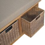 Rattan Basket Linen Bench - Image 6