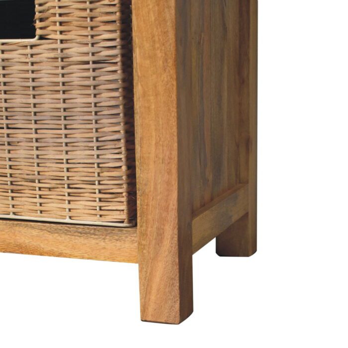 Rattan Basket Linen Bench - Image 7