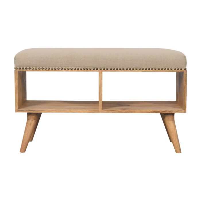 Studded Linen Open Bench - Image 1