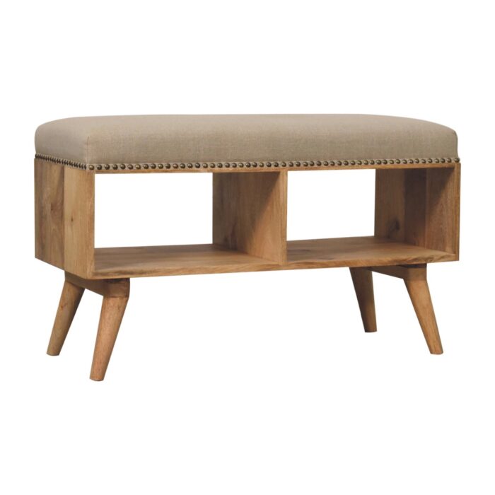 Studded Linen Open Bench - Image 2