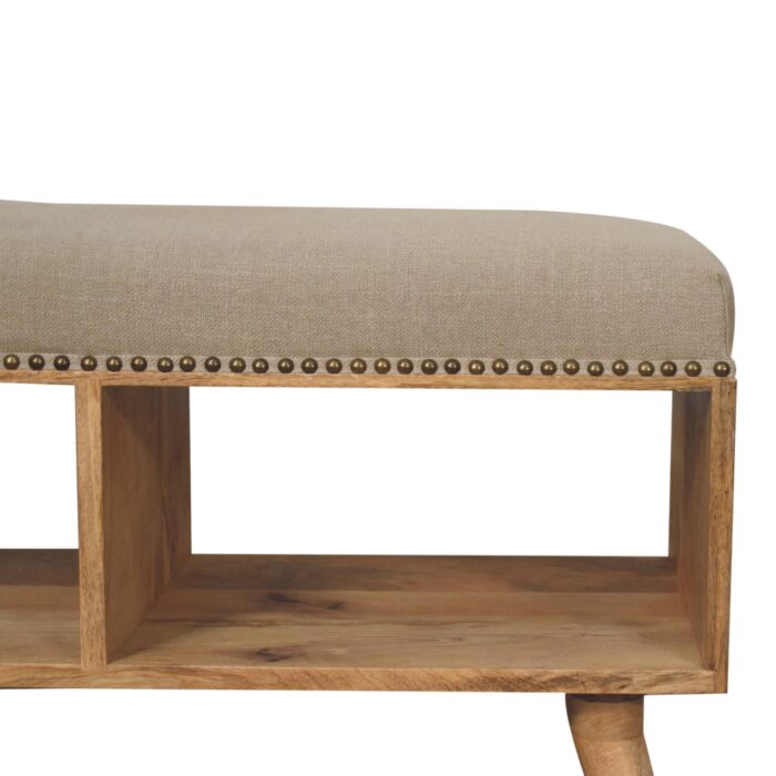 Studded Linen Open Bench - Image 4