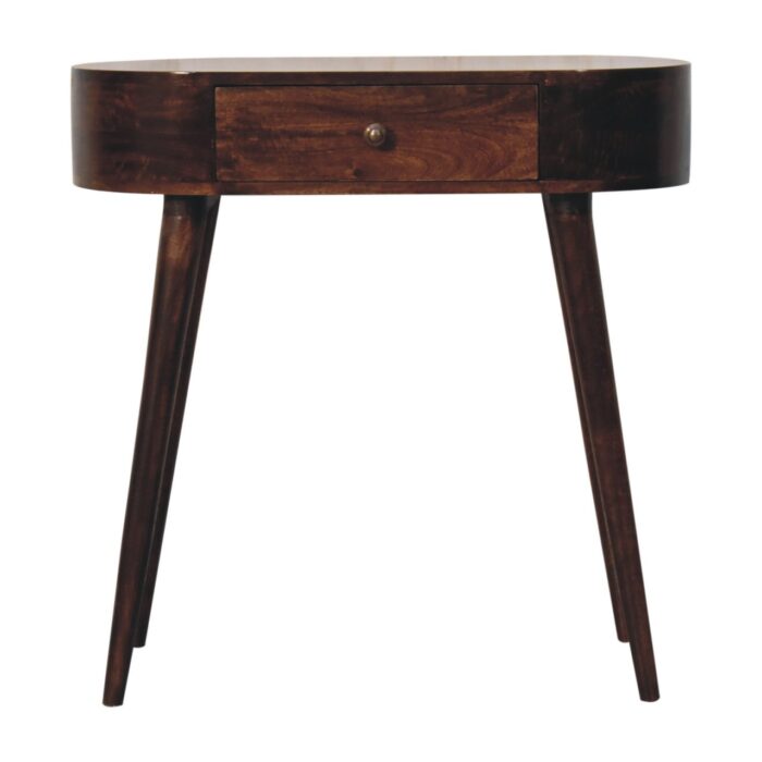 Honey Caramel Rounded Small Console Table - Image 1