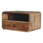 Large Oak-ish Curve Upper Slot Floating Bedside - Image 2