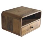 Large Oak-ish Curve Upper Slot Floating Bedside - Image 5