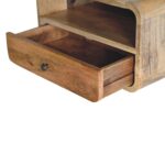 Large Oak-ish Curve Upper Slot Floating Bedside - Image 6